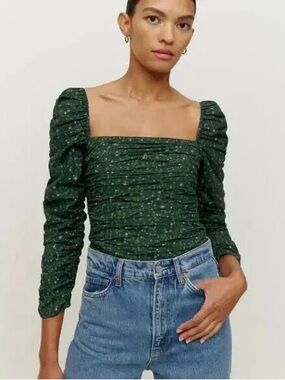 Reformation Joi Top in Coriander